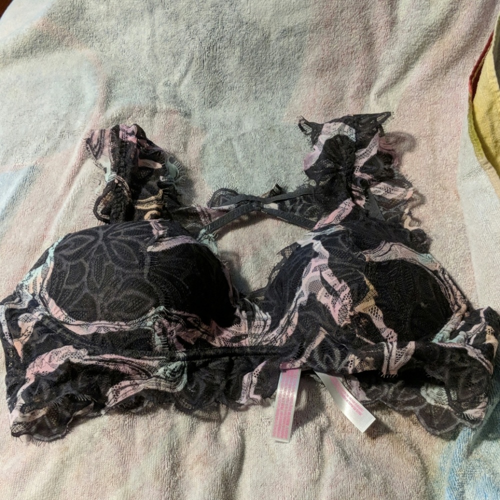 Green pink bra